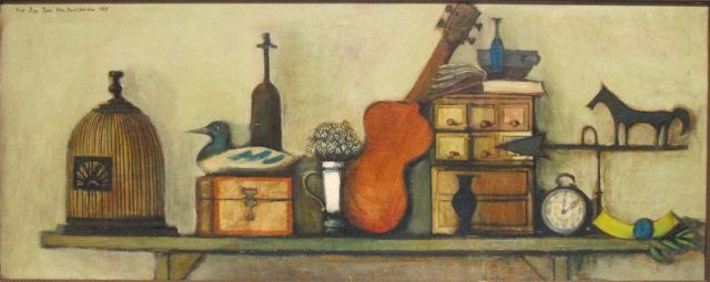 Oil on Canvas by David Adickes: David Pryor Adickes, Born in 1927, Texas, "For Joe Javor From Davis Adickes", 1968, oil on canvas, signed an dated upper left, canvas 20 in. x 50 in. (51cm x 127cm), frame size 25 in. x 55 in. (63.5cm