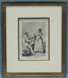 Francisco de Goya (1746-1828), Los Caprichos #73: Francisco de Goya, Spanish (1746-1828), Capricho #73: Mejor es holgar (It is better to be lazy), 5th edition (1881-1886), original Etching and aquatint on paper, matted and framed under glass, plate: