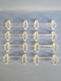 Set of 8 Lalique France Knife Rests: Set of 8 Lalique France Knife Rests, Signed Laligue France 3 3/4"L x 1 1/2"Ht x 1 1/2"Deep