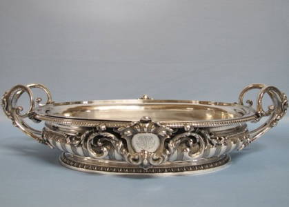 Massive French 19 C. Sterling Center Bowl 238 Troy Oz