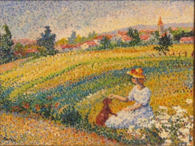 Yvonne CANU (1921-2007): Yvonne Canu, French (1921-2007), "Un coin de France", oil on canvas, signed lower left, canvas size: 10.5" x 13.75" (17cm x 35cm), frame size: 16.5" x 43" (42cm x 51cm). provenance: private collection