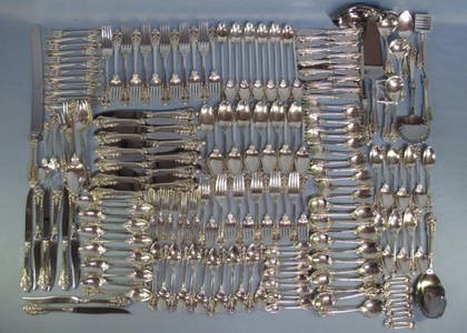 75: 207 PC Wallace Grand Baroque Sterling Flatware Set