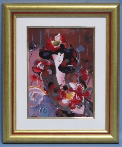 Peter Max, "Brown Lady": Peter Max, German/American (1937 - ), "Brown Lady", 1992, ceramic plaque, plaque: 10.25 in. x 7.5 in. , frame: 16.25 in. x 13.5 in., provenance: private collection of Mrs. Wilma Bruyere, Houston, Texa