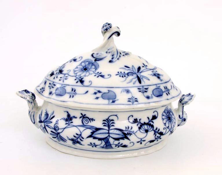 Ovale Terrine mit Zwiebelmuster, Teichert, Meissen Mar 09, 2013