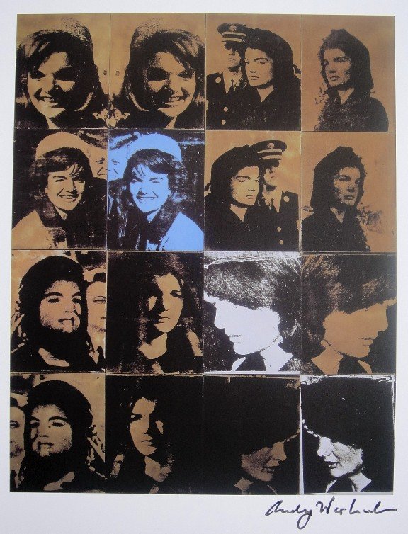 ANDY WARHOL, Hand Signed Print, Jackie, 1982: Andy Warhol, Jackie, hand signed Print. From a signed VIP catalog from 1982. Hand signed by Andy Warhol in black pen. Size: 10.6 x 7.9 in (27 x 20 cm), printed on the back. Excellent condition with CO