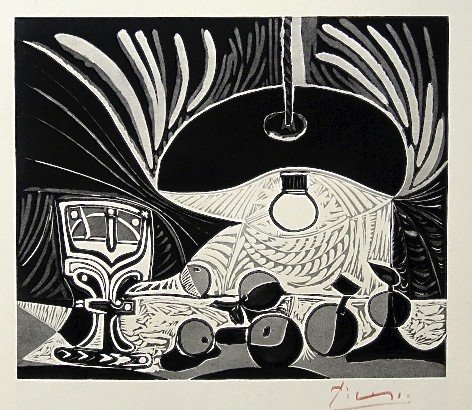 Pablo PICASSO • Lithograph • 1966: Pablo Picasso, wonderful ltihograph, 1966. From the exclusive suite published in 1966. Edition: “Pablo Picasso – Graphisches Werk” by Kurt Leonhard. Woodcut after the linocut from 1959. Hand sig
