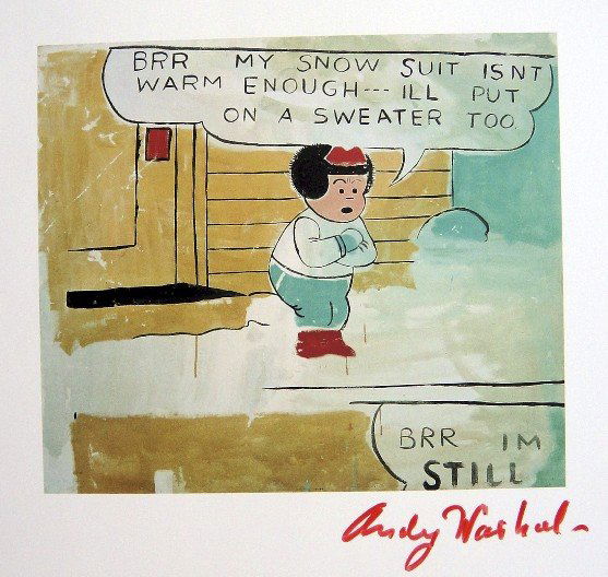 Roy LICHTENSTEIN, Offset Print, Nancy: Offset Print by Roy Lichtenstein, "Nancy". Hand signed by Lichtenstein in felt pen. From a signed VIP -exhibition catalog 1982 - Nationalgalerie Berlin / Staatliche Museen Preussischer Kulturbesitz. S