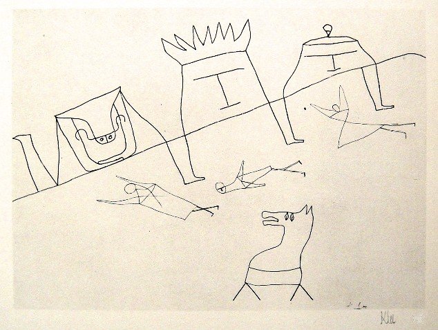 PAUL KLEE, Original Lithograph, Historie: Hand signed lithograph by Paul Klee "Einiges" from 1934. Signed VIP edition. Signatur in pencil by KLEE. Limited edition of 525 copies, of which only 25 examples were signed! Paul KLEE drawings, Editi