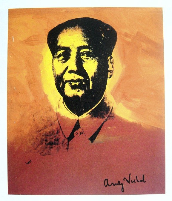 ANDY WARHOL, Special Print hand signed, 1982: Andy WARHOL, hand signed special Print "Mao". From a signed VIP catalog form 1982. Hand signed by Andy Warhol in black felt pen. Wonderful artwork in good quality. Size: 9,45 x 8,6 in (24 x 22 cm), pr