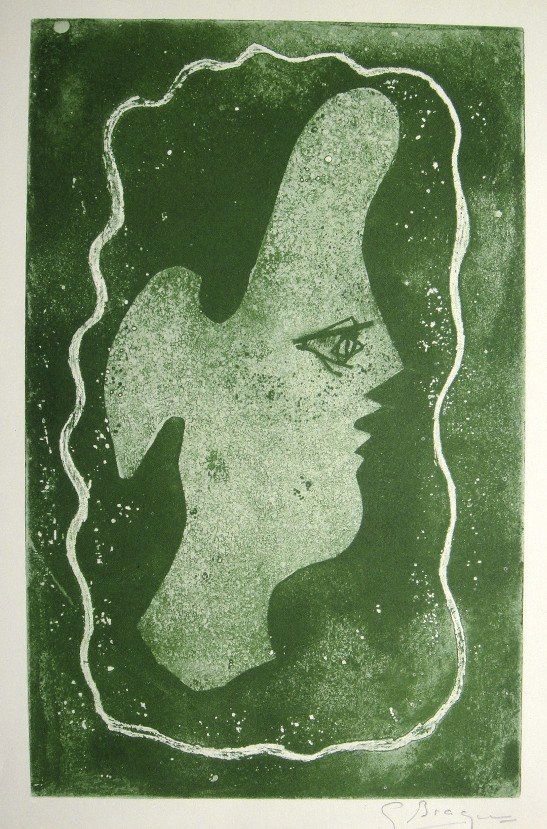 GEORGES BRAQUE, Signed Lithograph, 1963: Georges BRAQUE, hand signed Lithograph, 1963. Hand signed by Braque in pencil. Signed VIP edition of "Lithograph". Printed by Fernand Mourlot and André Sauret, Union de Paris / 1963, Wonderful artwor