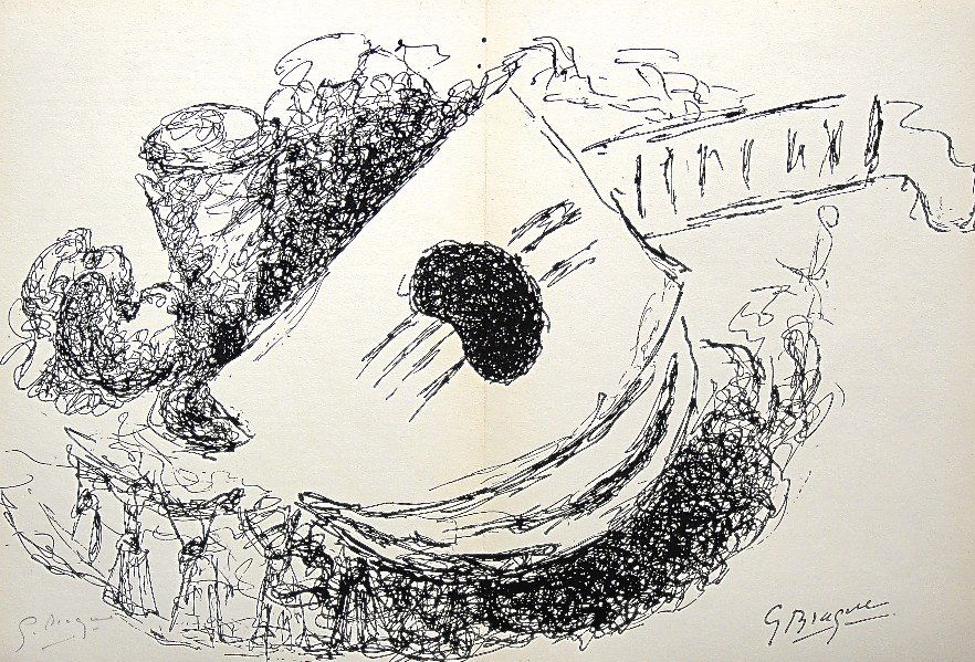 GEORGES BRAQUE, Signed Lithograph, 1963: Georges BRAQUE, hand signed Lithograph, 1963. Hand signed by Braque in pencil and signed in the plate. Signed VIP edition of "Lithograph". Printed by Fernand Mourlot and André Sauret, Union de Paris