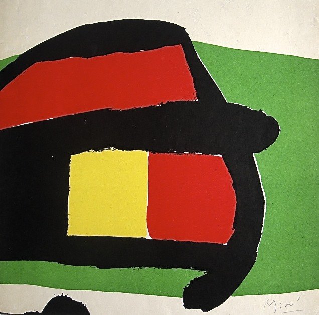 JOAN MIRO, Hand Signed Lithographie, 1958: Beautiful hand signed Lithograph by Joan MIRO "Cover - Front", 1958. Hand signed by Joan Miro in pencil. This lithograph was part of the signed VIP book "The Graphic Work". Prov: Mourlot / Aimé Maegh