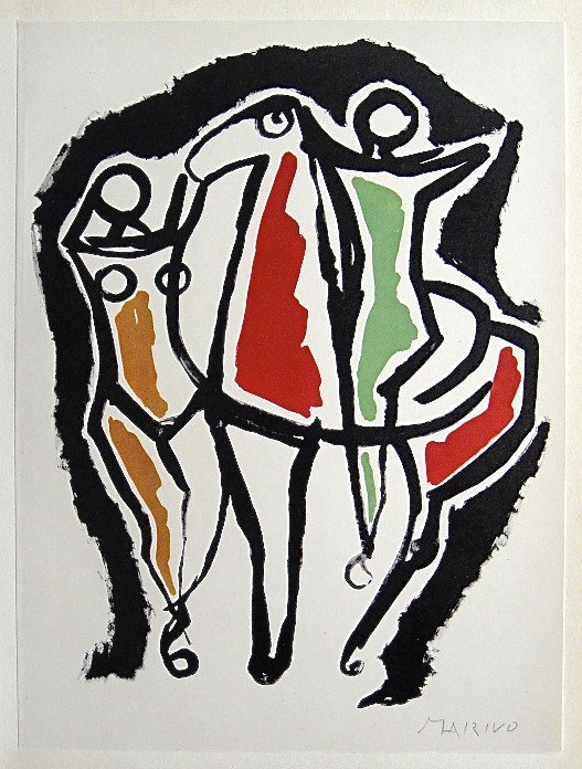 Marino MARINI, Hand Signed Lithograph 1955: Marino Marini, hand signed Lithograph "Ceramica", 1955. Lithograph is glued on a beautiful paper, signatur on the lithograph Hand signed by Marini in pencil. Wonderful artwork in best condition, print
