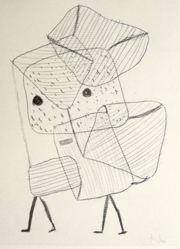 Paul KLEE; Original Lithograph, Beladene Kinder: Hand signed lithograph by Paul Klee "Belandene Kinder" from 1934. Signed VIP edition. Signatur in pencil by KLEE. Limited edition of 525 copies, of which only 25 examples were signed! Paul KLEE drawin