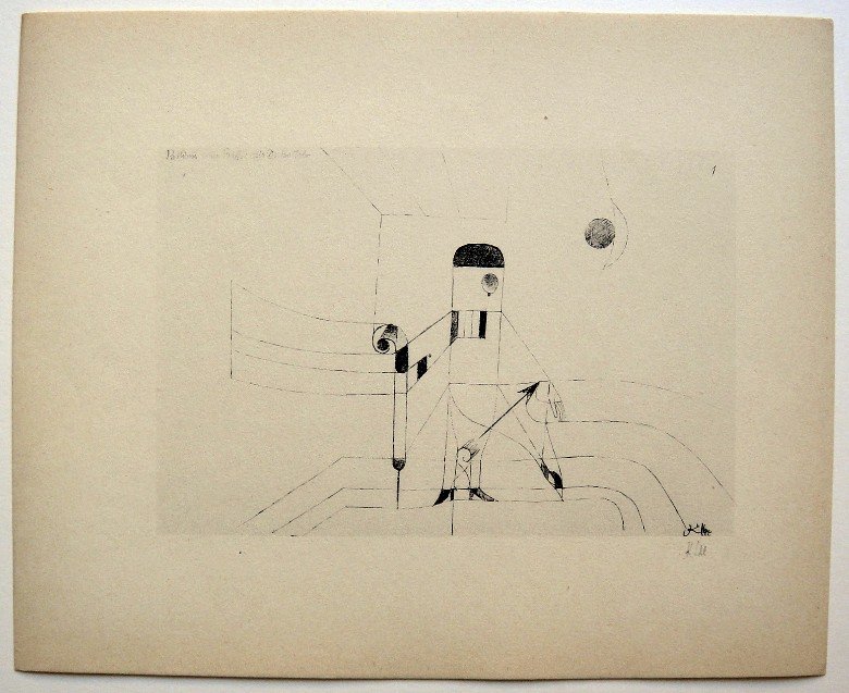 Paul KLEE; Original Lithograph, 1934: "Hand signed lithograph by Paul Klee ""Zeichnung zu 'Dr. Bartolo' "" from 1934. Signed VIP edition. Signatur in pencil by KLEE. Limited edition of 525 copies, of which only 25 examples were signed! Pa