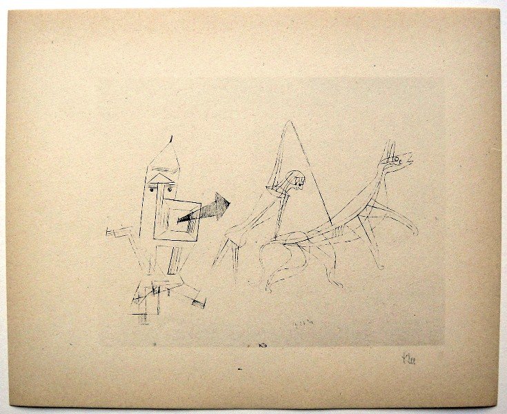 Paul KLEE; Original Lithograph, 1934: Hand signed lithograph by Paul Klee "Stilistisch" from 1934. Signed VIP edition. Signatur in pencil by KLEE. Limited edition of 525 copies, of which only 25 examples were signed! Paul KLEE drawings, E