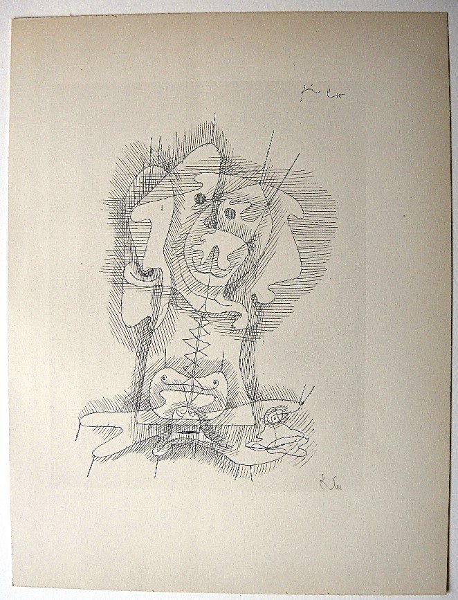 Paul KLEE; Original Lithograph, 1934: Hand signed lithograph by Paul Klee from 1934. Signed VIP edition. Signatur in pencil by KLEE. Limited edition of 525 copies, of which only 25 examples were signed! Paul KLEE drawings, Edition: Muller