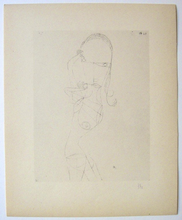 Paul KLEE; Original Lithograph, 1934: Hand signed lithograph by Paul Klee "Wissen, Schweigen, Vorübergehen" from 1934. Signed VIP edition. Signatur in pencil by KLEE. Limited edition of 525 copies, of which only 25 examples were signed! 