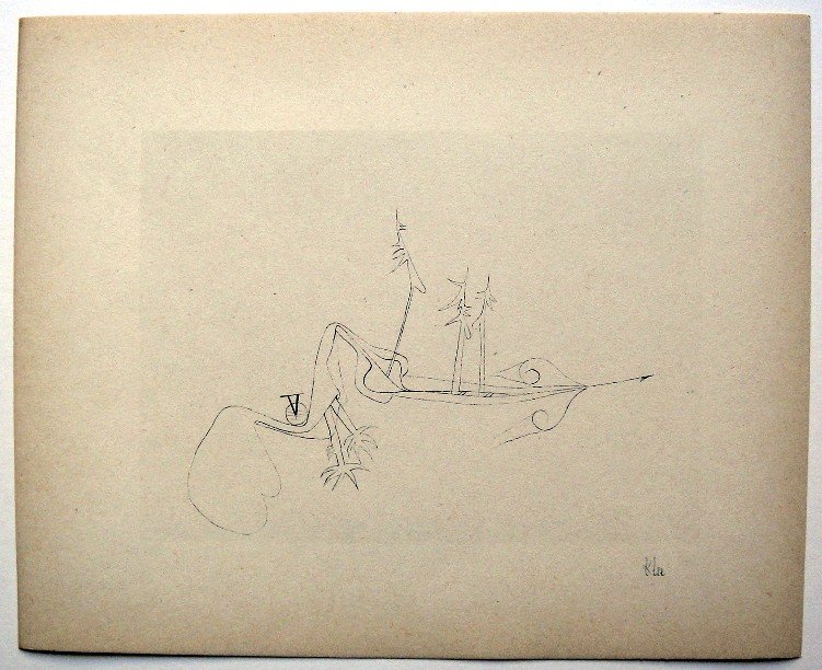 Paul KLEE; Original Lithograph, 1934: Hand signed lithograph by Paul Klee "Verhexte Landschaft" from 1934. Signed VIP edition. Signatur in pencil by KLEE. Limited edition of 525 copies, of which only 25 examples were signed! Paul KLEE dra