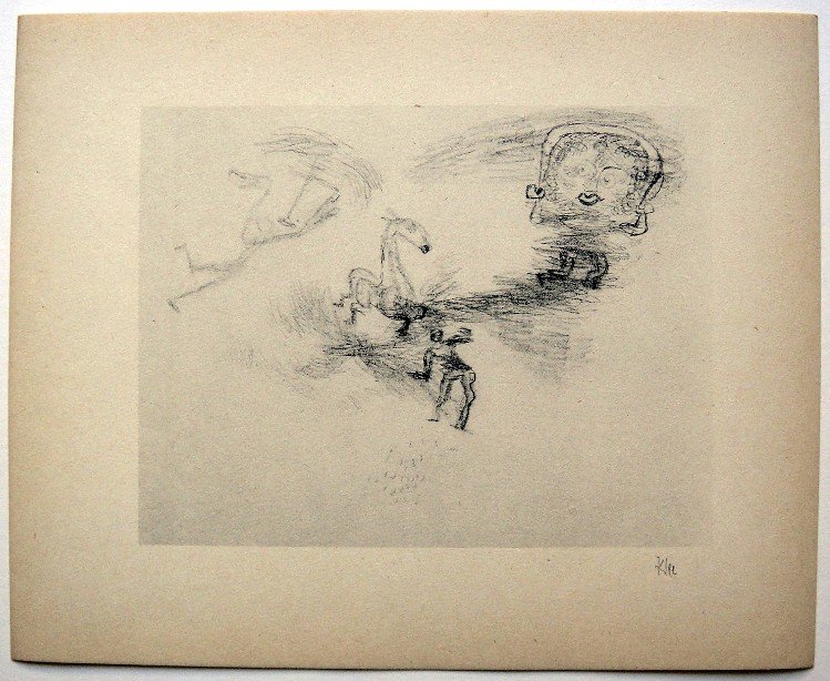 Paul KLEE; Original Lithograph, 1934: Hand signed lithograph by Paul Klee "Scene aus dem Drama eines Stallmeisters" from 1934. Signed VIP edition. Signatur in pencil by KLEE. Limited edition of 525 copies, of which only 25 examples were s