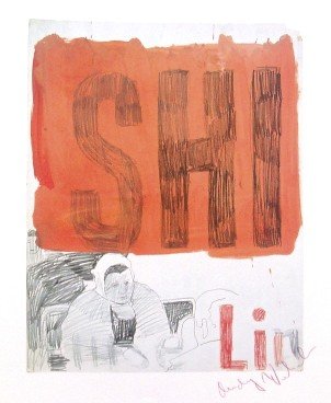 ANDY WARHOL, Signed Print, Seated Woman: Andy WARHOL, "Seated Woman", hand signed Offset Print. From a signed VIP-catalog from 1982. Hand signed by Andy Warhol in red crayon. Size: 10.6 x 8.3 in (27 x 21 cm), printed on the back. Excellent c