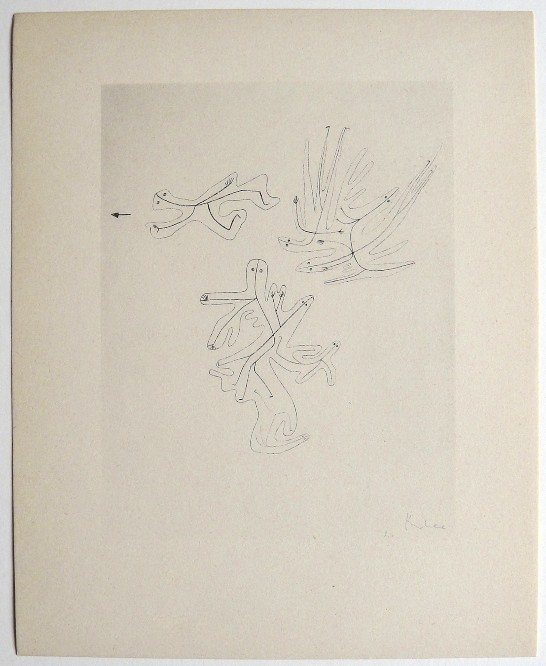 Paul KLEE, Signed original Lithograph, 1934: Hand signed lithograph by Paul Klee "Luftgeister" from 1934. Signed VIP edition. Signatur in pencil by KLEE. Edition: Muller & I. Kiepenheuer Verlag, Potsdam / Berlin. Prov: Galerie les Tourettes, Dr.