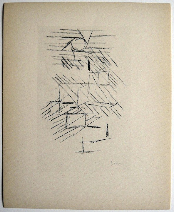 Paul KLEE, Signed original Lithograph, 1934: Hand signed lithograph by Paul Klee "Sonne und Regen" from 1934. Signed VIP edition. Signatur in pencil by KLEE. Edition: Muller & I. Kiepenheuer Verlag, Potsdam / Berlin. Prov: Galerie les Tourettes,