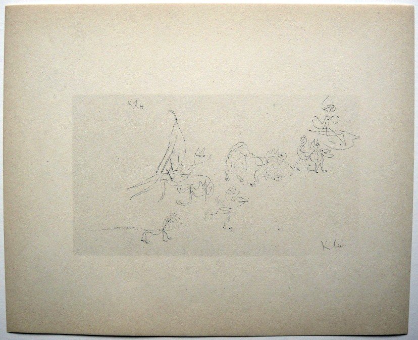 Paul KLEE, Signed original Lithograph, 1934: Hand signed lithograph by Paul Klee "Tiere auf der Wanderung" from 1934. Signed VIP edition. Signatur in pencil by KLEE. Edition: Muller & I. Kiepenheuer Verlag, Potsdam / Berlin. Prov: Galerie les To