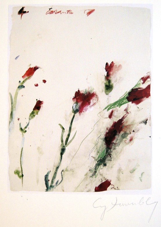 CY TWOMBLY, Special signed Print, 2002: Cy TWOMBLY, special signed Print, 2002. From a signed exhibition cataloge: Daros Exhibition 2002. Audible Silence: Cy Twombly at Daros. Hand signed by Cy Twombly in pencil. Size: 10.2 x 11.4 in (26 x
