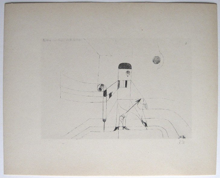 Paul KLEE, Signed original Lithograph, 1934: Hand signed lithograph by Paul Klee "Dr. Bartolo" from 1934. Signed VIP-book edition. Signatur in pencil by KLEE. Edition: Muller & I. Kiepenheuer Verlag, Potsdam / Berlin. Prov: Galerie les Tourettes