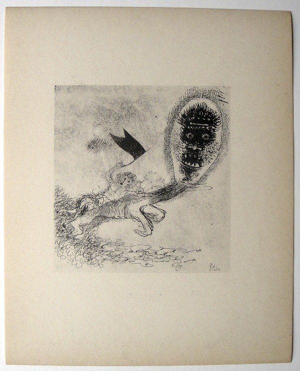 Paul KLEE, Signed original Lithograph, 1934: Hand signed lithograph by Paul Klee "DŠmonischer Ritt" from 1934. Signed VIP-book edition. Signatur in pencil by KLEE. Edition: Muller & I. Kiepenheuer Verlag, Potsdam / Berlin. Prov: Galerie les Tou