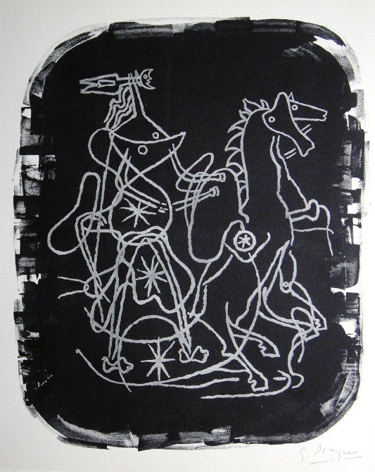 GEORGES BRAQUE, Signed Lithograph, 1963: Georges BRAQUE, signed Lithograph 1963. Hand signed by Braque in pencil. Signed VIP book edition of "Lithograph". Printed by Fernand Mourlot and AndrŽ Sauret, Union de Paris / 1963. Size: 12.6 x 9.9 