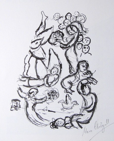 MARC CHAGALL, Lithograph Opera de Paris, 1965: Signed Lithograph by Marc CHAGALL "Opera de Paris" published in 1965. Edition: AndrŽ Sauret, Monte-Carlo. Par Jacques Lassaigne Murlot. Published in a rare exhibition catalog "Opera de Paris". Hand s