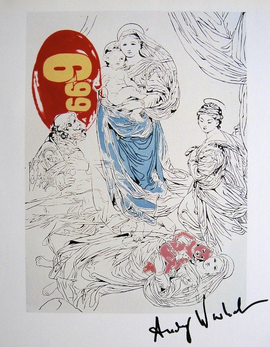 ANDY WARHOL, Signed Print, 1982: Andy WARHOL, "Raphael I - $ 6.99" signed Print. From a signed VIP book from 1982. Hand signed by Andy Warhol in black pen. Size: 10.3 x 9.9 in (26 x 25 cm) printed on the back.