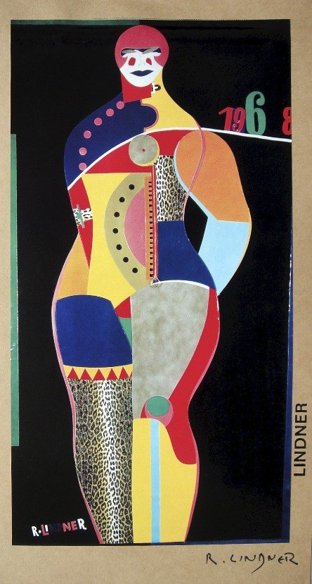 RICHARD LINDNER, Signed Print, 1969: Signed special Print by Richard Lindner, published in 1969. From the signed cataloque "Art of the Sixties". Hand signed by LINDNER in black pen. Prov: Sammlung Ludwig, im Wallraf-Richartz Museum Kšln