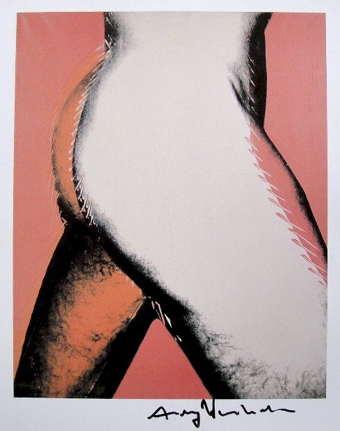 ANDY WARHOL, Signed Print, 1982: Andy WARHOL, "Walking Torso" signed Print. From a signed VIP book from 1982. Hand signed by Andy Warhol in black pen. Size: 10.3 x 9.9 in (26 x 25 cm) printed on the back.