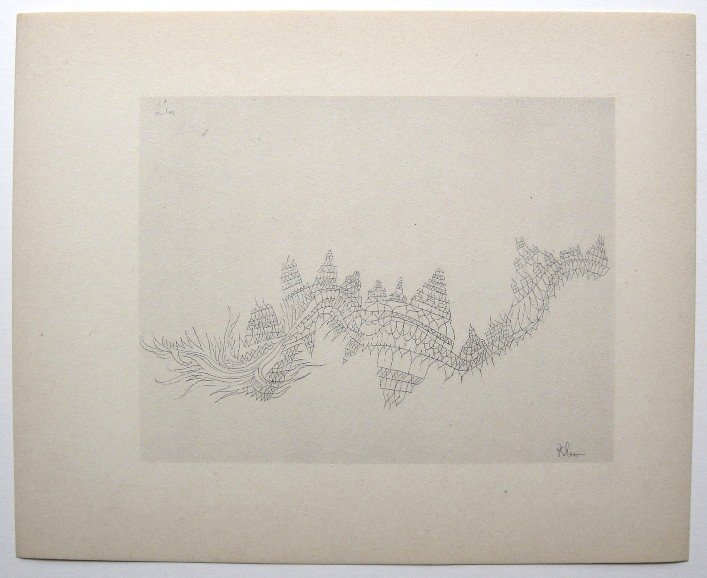 Paul KLEE, Signed original Lithograph, 1934: Hand signed lithograph by Paul Klee "Die Flut schwemmt StŠdte" from 1934. Signed VIP-book edition. Signatur in pencil by KLEE. Edition: Muller & I. Kiepenheuer Verlag, Potsdam / Berlin. Prov: Galerie