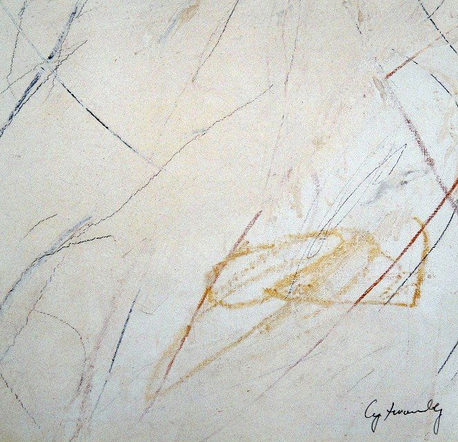 CY TWOMBLY, Special signed Print, 2002: Cy TWOMBLY, special signed Print, 2002. From a signed exhibition cataloge: Daros Exhibition 2002. Audible Silence: Cy Twombly at Daros. Hand signed by Cy Twombly in pencil. Size: 10.2 x 11.4 in (26 x