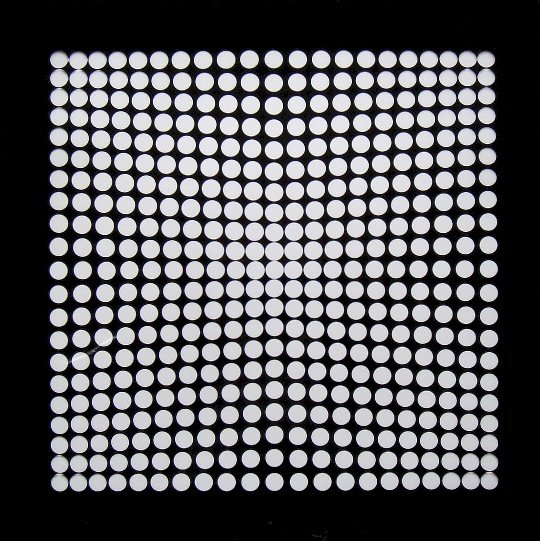 VICTOR VASARELY, Signed Offset Print, 1965: Victor VASARELY signed offset Print, 1965. Signed by Vasarely in silver pen. Published in "Vasarely" from Marcel Joray. Edition: du Griffon Neuch‰tel. Size: 10.6 x 10.6 in (27 x 27 cm), with foil.