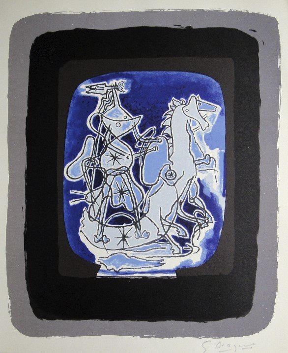 GEORGES BRAQUE, Signed Lithograph, 1963: Georges BRAQUE, signed Lithograph 1963. Hand signed by Braque in pencil. Signed VIP book edition of "Lithograph". Printed by Fernand Mourlot and AndrŽ Sauret, Union de Paris / 1963. Size: 11.8 x 9.4