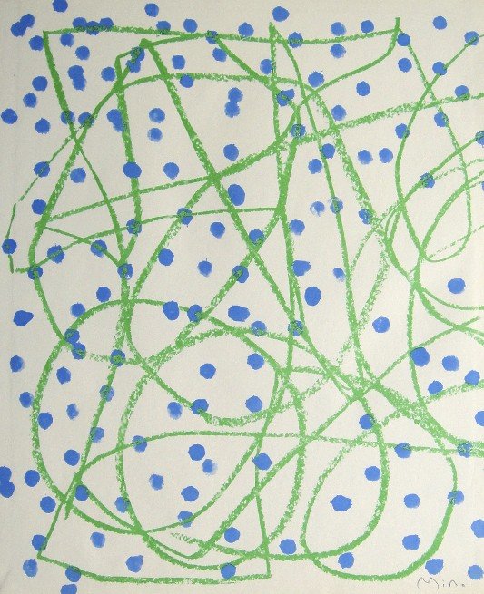 JOAN MIRO, Signed Lithograph, 1954: Joan MIRO, hand signed Lithograph. From the VIP book "Das Graphische Werk" 1954. Hand signed in pencil. Prov: Galerie Maeght, Paris. Size: 12.6 x 10.2 in (32 x 26 cm).