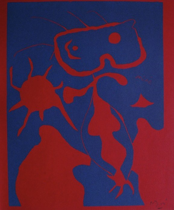 JOAN MIRO, Signed Lithograph, 1954: Joan MIRO, hand signed Lithograph. From the VIP book "Das Graphische Werk" 1954. Hand signed in pencil. Prov: Galerie Maeght, Paris. Size: 12.6 x 10.2 in (32 x 26 cm).