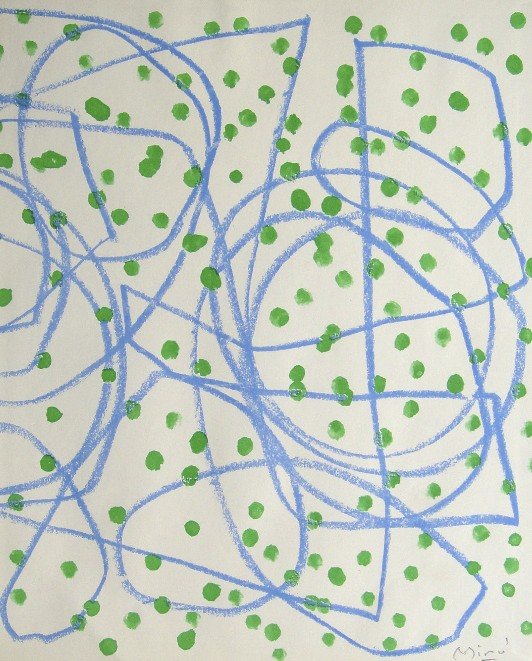JOAN MIRO, Signed Lithograph, 1954: Joan MIRO, hand signed Lithograph. From the VIP book "Das Graphische Werk" 1954. Hand signed in pencil. Prov: Galerie Maeght, Paris. Size: 12 x 9.9 in (30 x 25 cm).