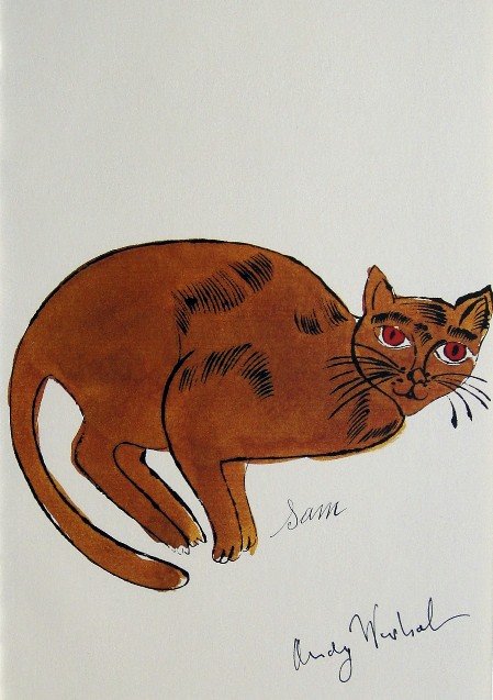 ANDY WARHOL, Special signed Print, 1982: Andy WARHOL, "Sam" signed special Print. From a special book 1982. Hand signed by Andy Warhol in black pen. Size: 8.6 x 5.5 in (22 x 14 cm).