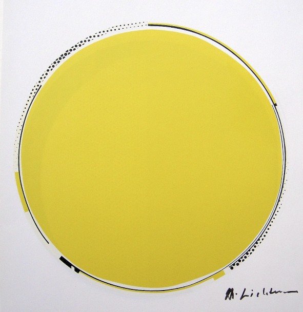 Roy Lichtenstein, Signed Print, 1982: Roy LICHTENSTEIN, signed Offset Print. From a signed VIP book published in 1982 by Nationalgalerie Berlin / Staatliche Museen Preussischer Kulturbesitz. Hand signed by Lichtenstein in black pen. Size: