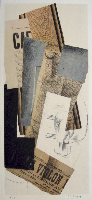 GEORGES BRAQUE, Signed original Lithograph, 1947: Georges BRAQUE, signed original Lithograph 1947. Hand signed and exemplar artist (E.A.) by Braque in pencil. Publisher: Cahiers d'Art; Prov: Dora Vallier Lithograph: Mourlot Ferees a Paris Edition: 60