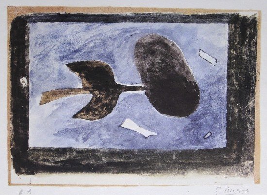 GEORGES BRAQUE, Signed original Lithograph, 1947: Georges BRAQUE, signed original Lithograph 1947. Hand signed and exemplar artist (E.A.) by Braque in pencil. Publisher: Cahiers d'Art; Prov: Dora Vallier Lithograph: Mourlot Ferees a Paris Edition: 60