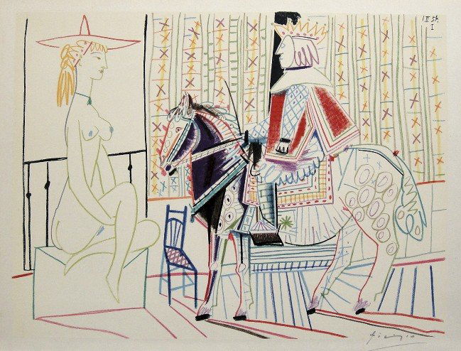 Pablo Picasso "VERVE" 1954: Original lithograph from a special VIP book "VERVE" 1954. Hand signed by Pablo Picasso in pencil. Editeur: Verve, Draeger Freres, Mourlot Freres. Prov: Revue Verve, Paris. Size: 13.8 x 9.8 inches (35