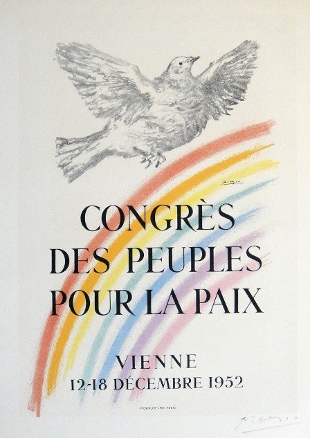 Pablo Picasso Lithograph Ecole de Paris: Original lithograph from a special VIP folder, 1958. Hand signed by Pablo Picasso in pencil. Lithograph: Fernand Mourlot, Paris. Editeur: Ecole de Paris, Paris. Prov: Ecole de Paris, Paris. Size: 10.2