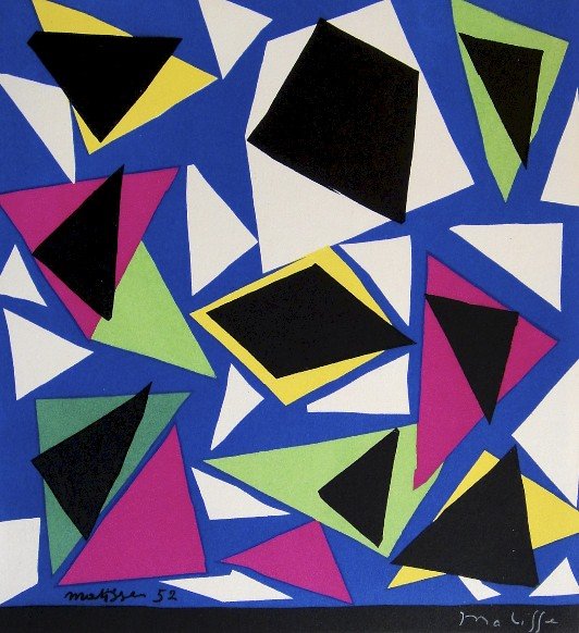 Henri Matisse Lithograph Ecole de Paris: Original lithograph from a special VIP folder, 1953. Hand signed by Joan Miro in white pencil. Lithograph: Fernand Mourlot, Paris. Editeur: Galerie Maeght, Paris. Prov: Galerie Maeght, Paris. Size: 10